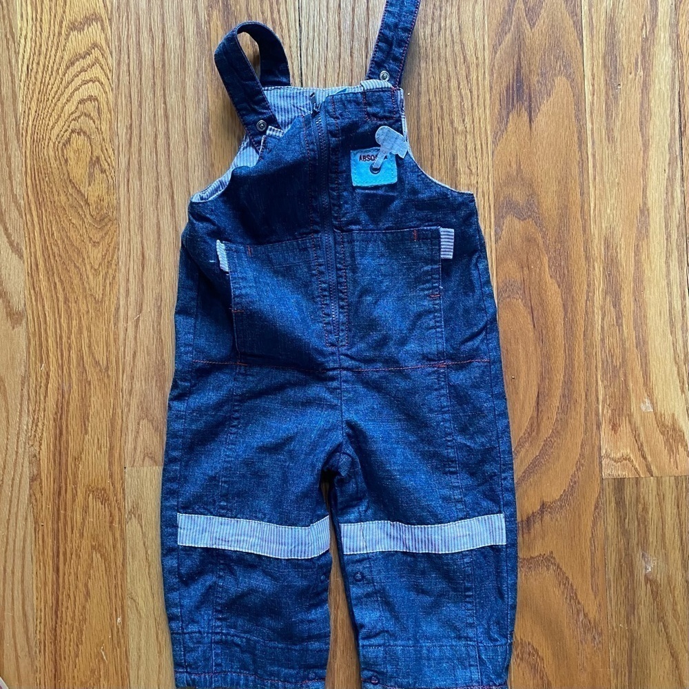 absorba baby boys Jean denim one piece overall
